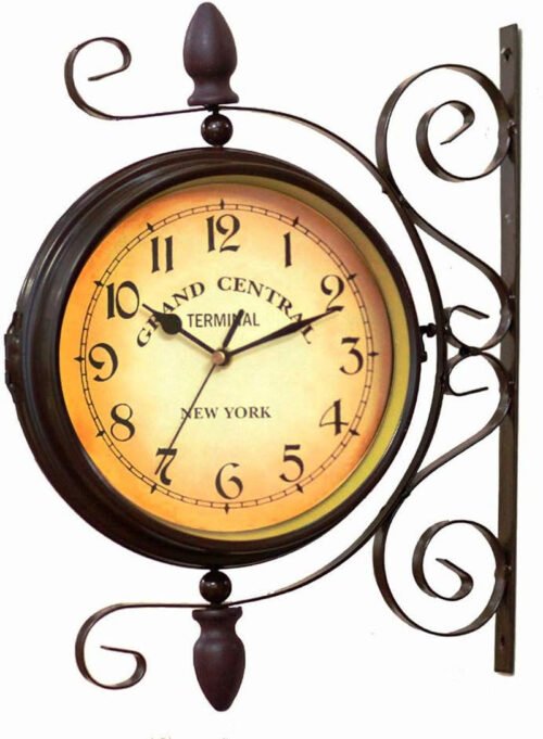 Vintage Double Sided Wall Clock Vintage Industrial Wall Clock for Outdoor Decora