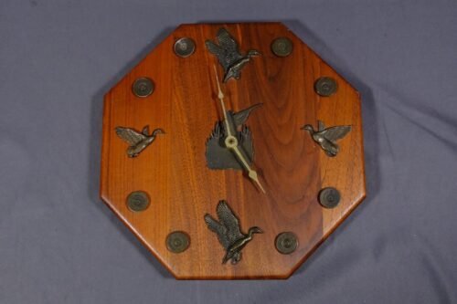 Vintage Ducks Unlimited Wood Wall Clock Remington Winchester 12 gauge Shotshell