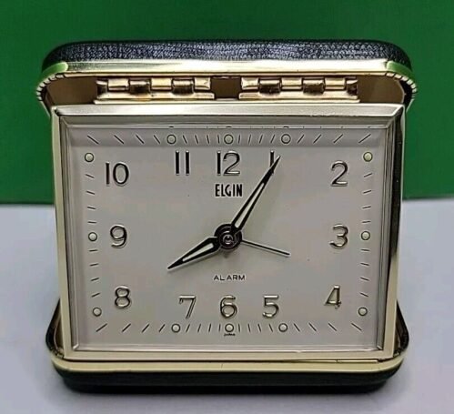 Vintage Elgin Travel Alarm Clock From Japan - Clean.