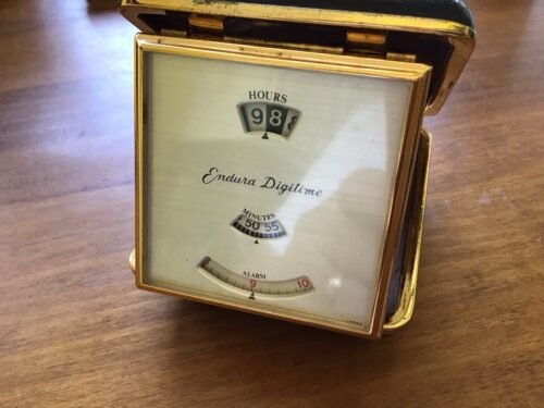 Vintage Endura Digitime Travel Alarm Clock Made in Japan/ Winds And Works