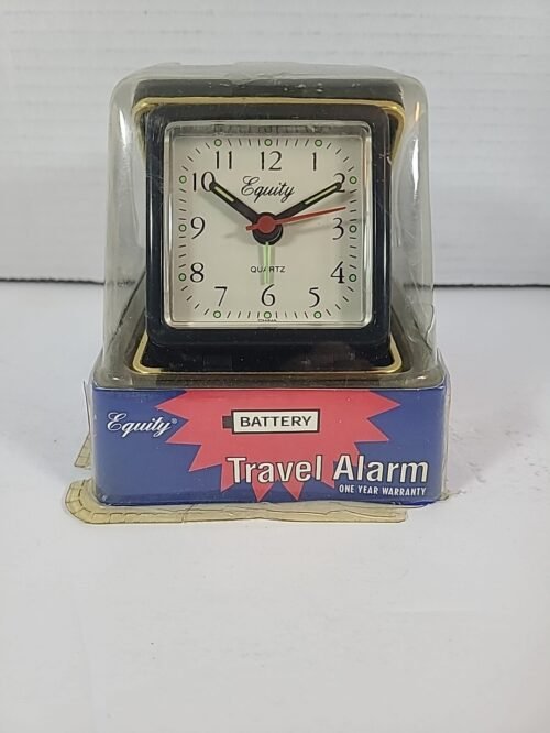 Vintage Equity by La Crosse Analog Quartz Folding Travel Alarm Clock 20080