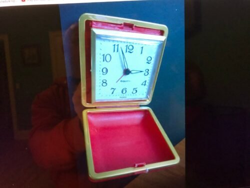 Vintage "Equity" Folding Alarm, Iconic Travel Alarm Clock, 3 X 3 X 1 Works Great
