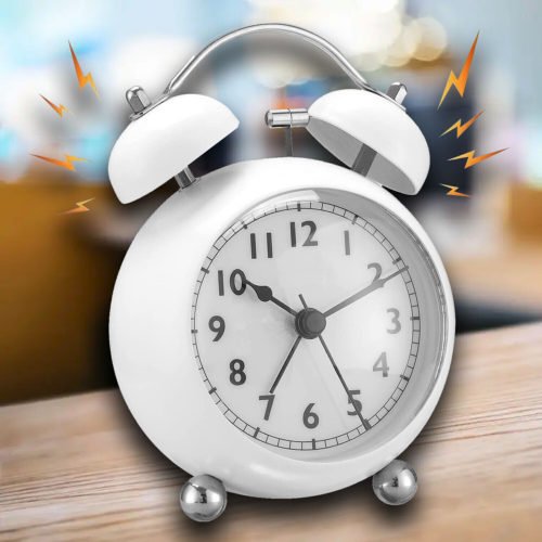 Vintage Extra Loud Alarm Clock Twin Bell Battery Analogy Backlight Bedroom White