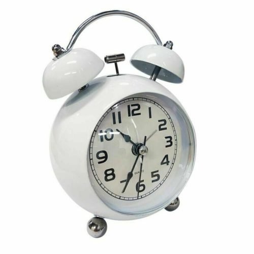 Vintage Extra Loud Alarm Clock Twin Bell Battery Classic Backlight Bedroom Decor