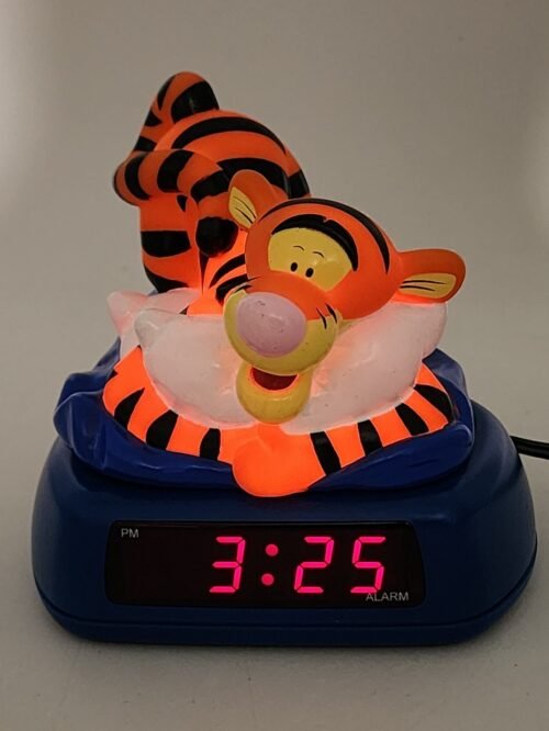 Vintage Fantasma Tigger Digital Blue Alarm Clock with Night Light Tested & Works