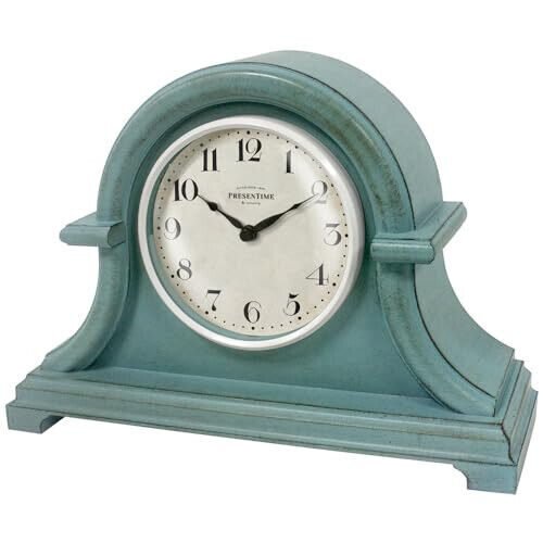 Vintage Farmhouse Mantel Clock Series, Napoleon Desk & Shelf Clock, 13 x 10 inch