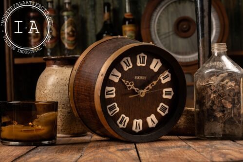 Vintage Figural French Barrel Wall Clock by Bayard