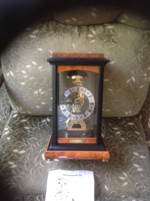 Vintage Franz Hermle Sohn Skeleton Clock