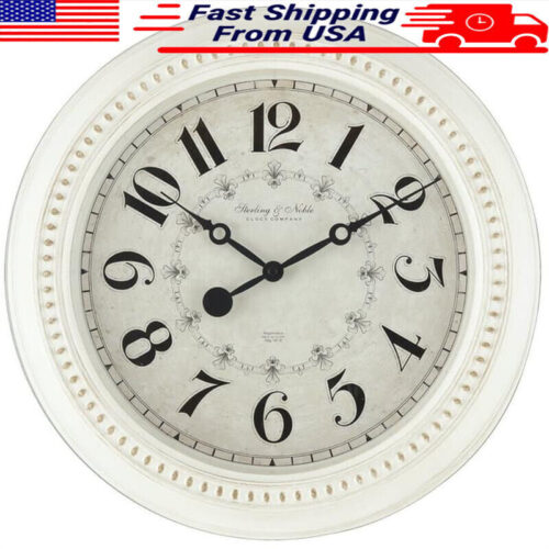 Vintage French Country Wall Clock 15.5" Antique Style Quartz Analog Decor New