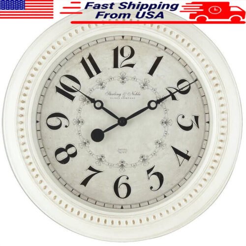 Vintage French Country Wall Clock 15.5" Antique Style Quartz Analog Decor New