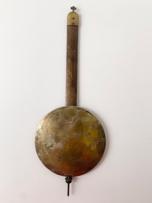 Vintage french german clock carillon pendulum silver brass round bob