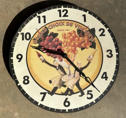 Vintage French Wine Grand Choix De Vin Servi Clock