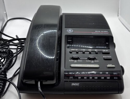 Vintage GE LCD Dual Alarm Clock Radio AM FM Telephone 2-9720A - Tested And Works