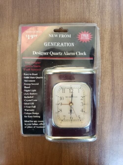 Vintage GENERATION Designer Quartz Alarm Clock - New In Box - Vintage Clock
