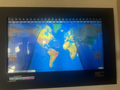 Vintage Geochron Timezone World Clock w/ Mapping Coordinates TESTED A+++