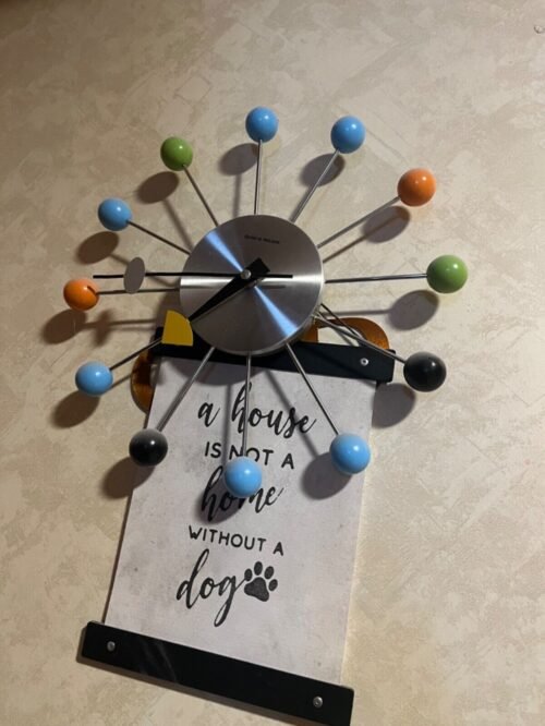 Vintage George Nelson Clock Multi-Color Dot Balls MCM Style 13" Battery Taiwan