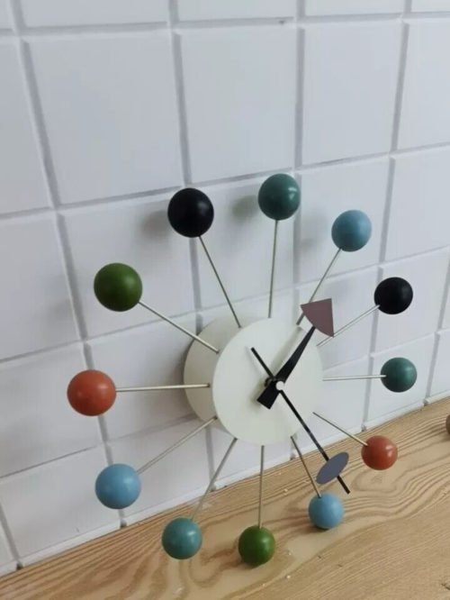 Vintage George Nelson Multi-Colored Ball Clock - Mid-Century Modern Wall Clock