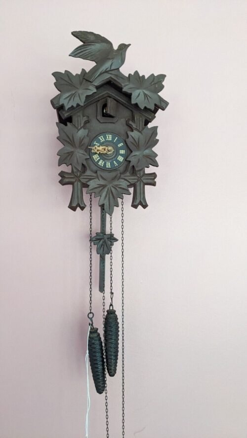Vintage German Anton Schneider Wooden Black Forest Cuckoo Clock - partial work