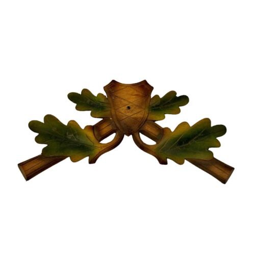 Vintage German Black Forest Cuckoo Clock Topper Trim Hunting Theme Color Leaves