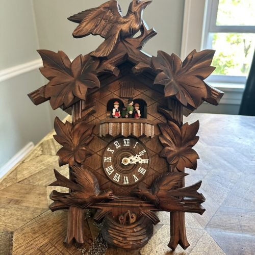 Vintage German Cuckoo Clock Frohliche Wanderer Edelweiss Musical New Old Stock!