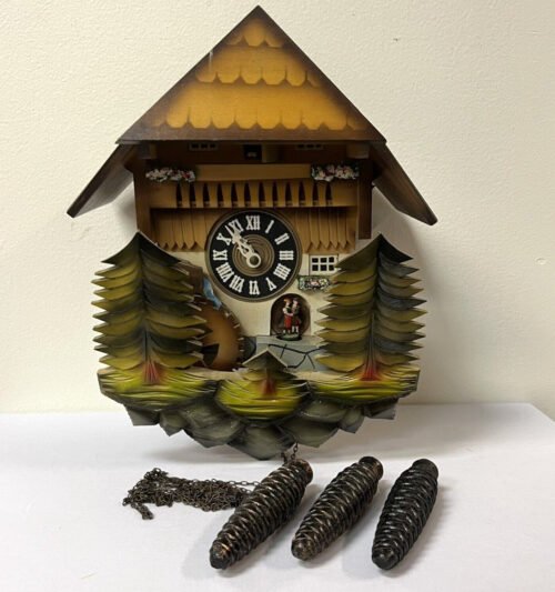 Vintage German Cuckoo Clock Swiss Musical Movement Schwarzwald Holzhackerbub'n