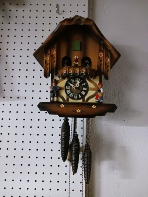 Vintage GERMAN MUSICAL Chalet Cuckoo Clock Dancer & Accordion Player