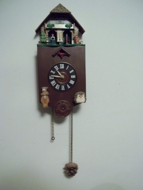 Vintage German Weather House Barometer Thermometer with hand made Cuckoo Clock