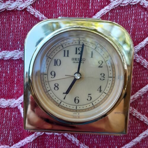 Vintage Gold SEIKO Quartz Alarm CLOCK QEJ302G Tested Working