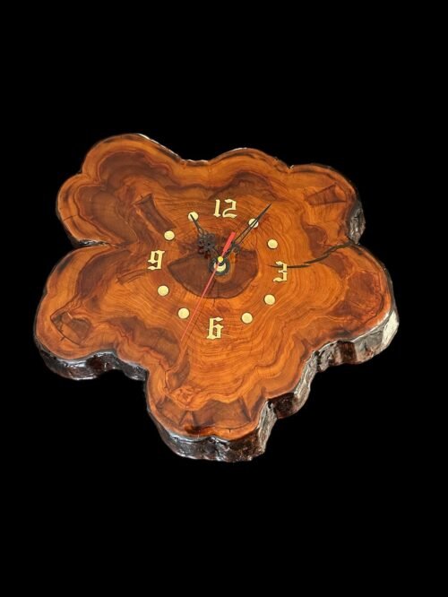 Vintage Handcrafted Large 16x14x2 Wood 5 lb Wall Clock. Beautiful And Works!!