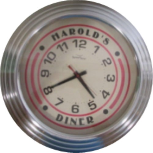 Vintage Harold's Diner Retro Lunch Counter Cafe Diner Sign Wall Clock Windham