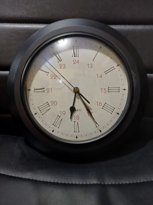 Vintage Heavy Retro 11" 12 & 24 Hour Wall Clock Made In Taiwan