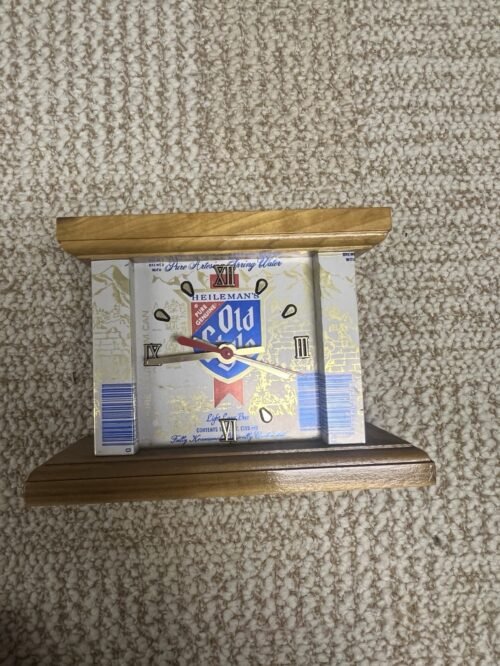 Vintage Heilemans Old Style Beer Clock , Wood