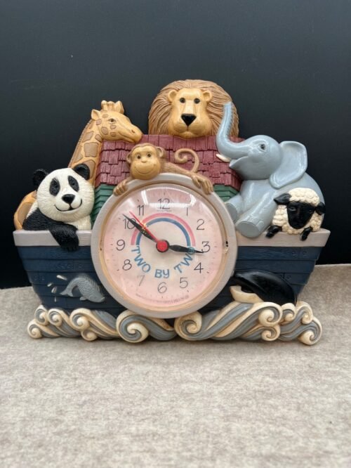 Vintage Home Interiors Two by Two Noahs Ark animal clock