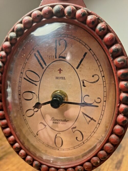 Vintage Hotel Lancaster Buenos Aires Argentine Wall Clock Bubble Glass Rare