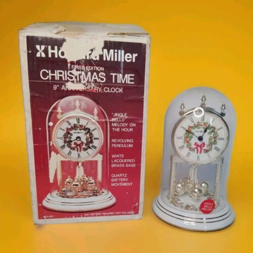 VINTAGE HOWARD MILLER 1ST Edition CHRISTMAS TIME 9" ANNIVERSARY CLOCK