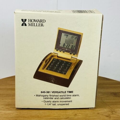 Vintage Howard Miller 645-381 Versatile Time Desk Alarm Clock New in box
