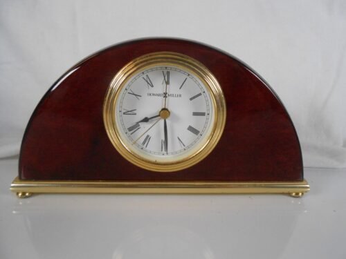 Vintage HOWARD MILLER DESK / MANTLE Clock Rosewood Brass Model 613493 Works!