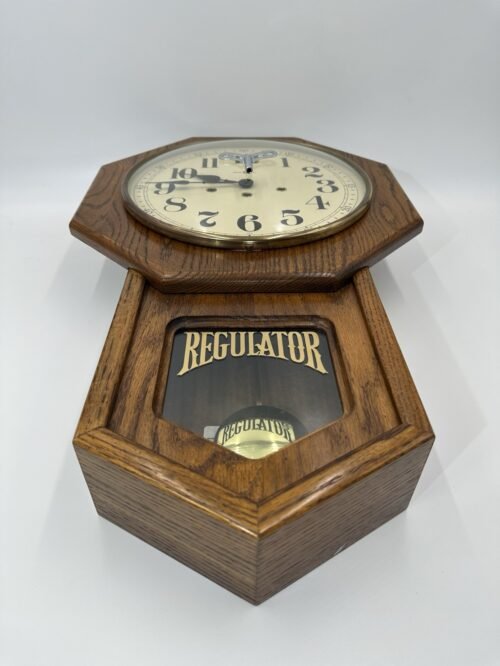 Vintage Howard Miller Regulator Wall Clock Westminster Chime Wind Up NO KEY