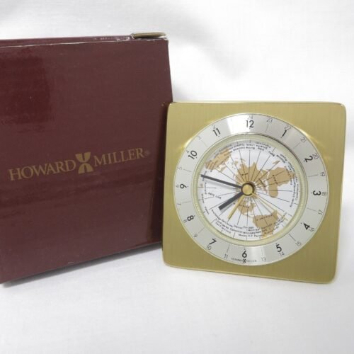 Vintage Howard Miller Travel Alarm Clock World Time Zones Works