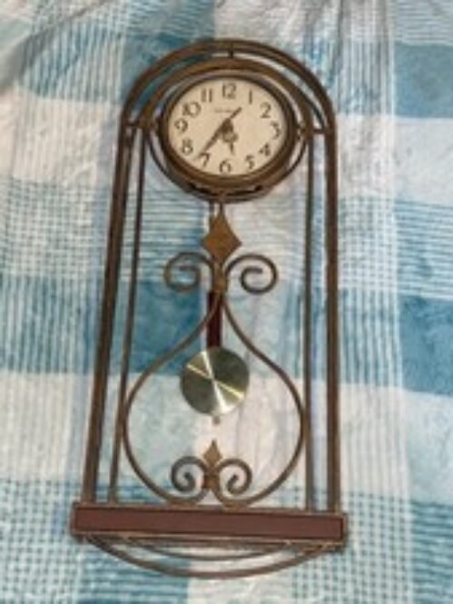 Vintage Howard Miller Wall Clock Art Deco 625-295 Working With Pendulum