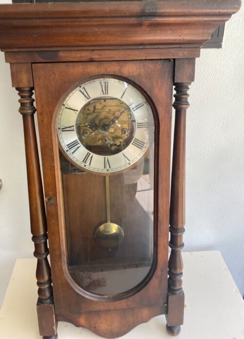 Vintage Howard Miller Wall Clock Barwick Germany Works Keywound RUNS