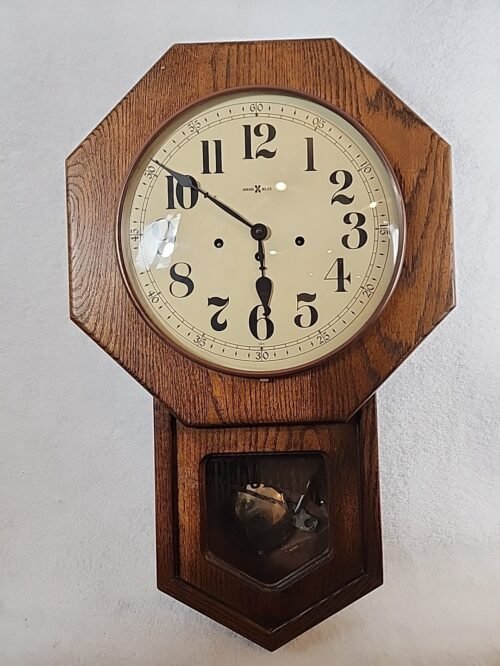 Vintage HOWARD MILLER Wall Clock Regulator with chimes pendulum comes with key