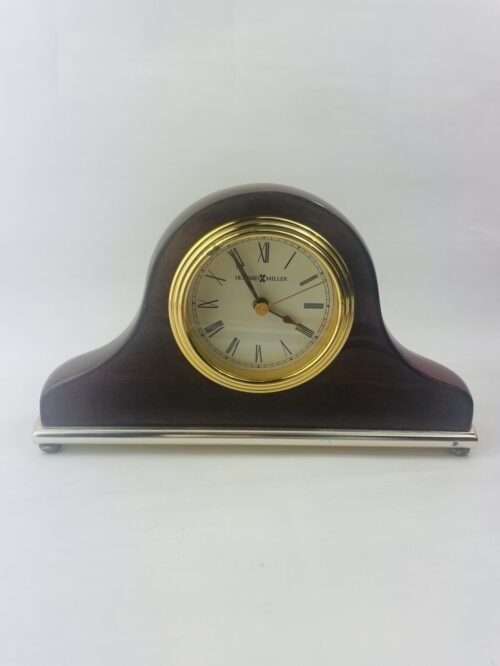Vintage Howard Miller Wood Table Alarm Clock Quartz Movement Shelf Mantel WORKS!