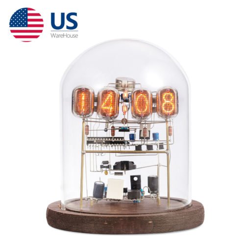 Vintage IN-12 Nixie Tube Clock Kit DIY / Assembled with Tubes w/Round Glass Case