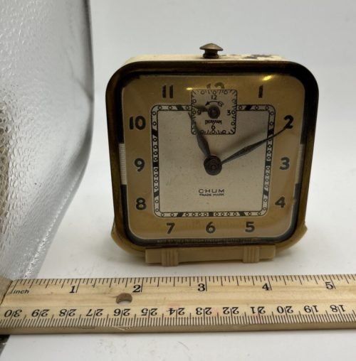 Vintage Ingraham Chum Alarm Clock Cream. Table Top.