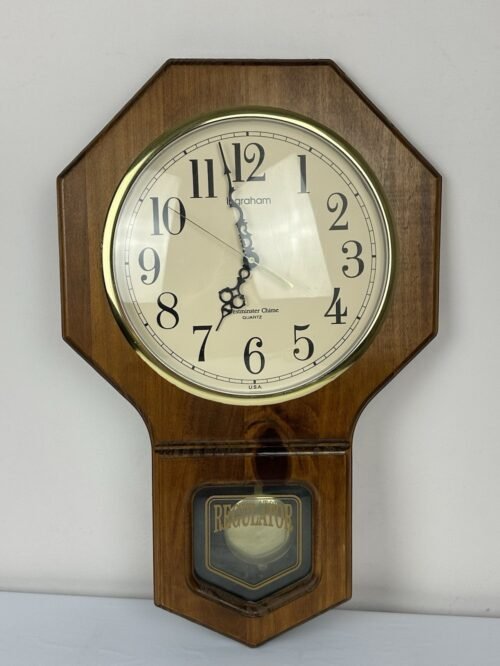 Vintage Ingraham Westminster Chime Regulator Oak Wall Clock Works Great!
