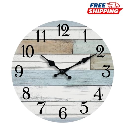 Vintage Inspired 10-Inch Non-Ticking Wall Clock - Perfect for Bathrooms & More