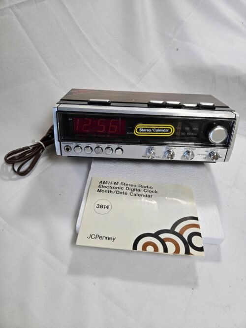 VINTAGE JCPENNY AM/FM STEREO ELECTRONIC DIGITAL ALARM CLOCK RADIO 680-3814 850-0