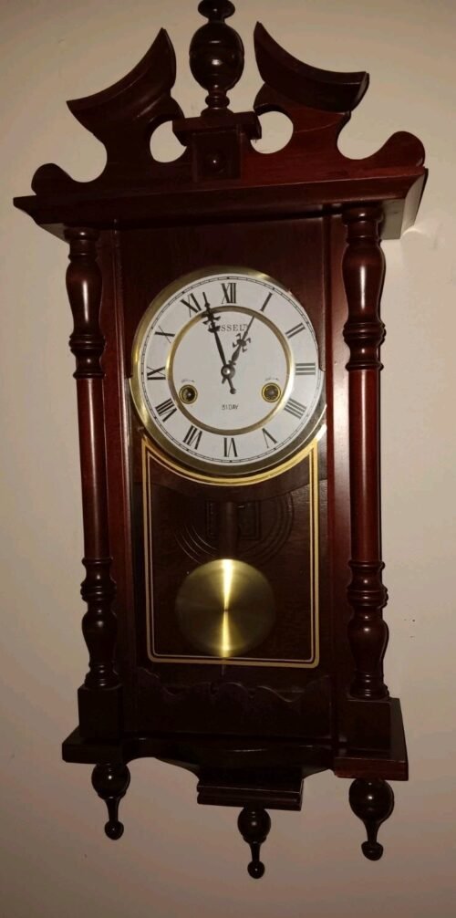 Vintage kassel 31 Day Wall Chime Clock with Pendulum, Key Pampered Beauty!