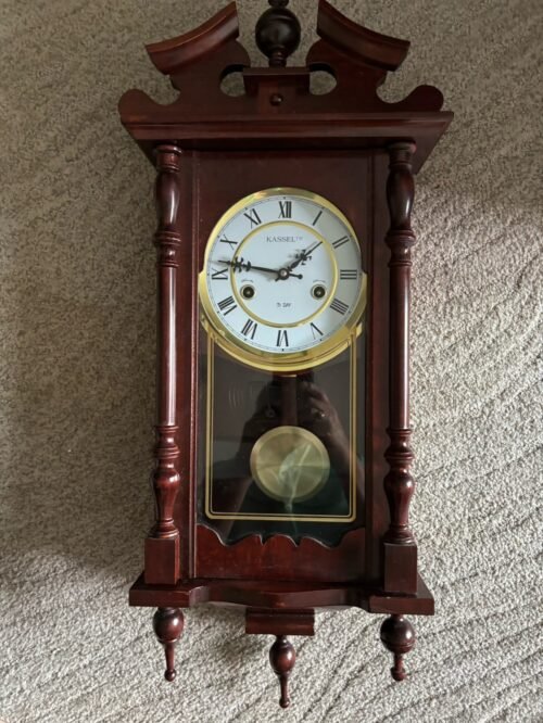 Vintage Kassel Regulator Wall Clock 31 Day Includes Key, Tested & Works! 1970s